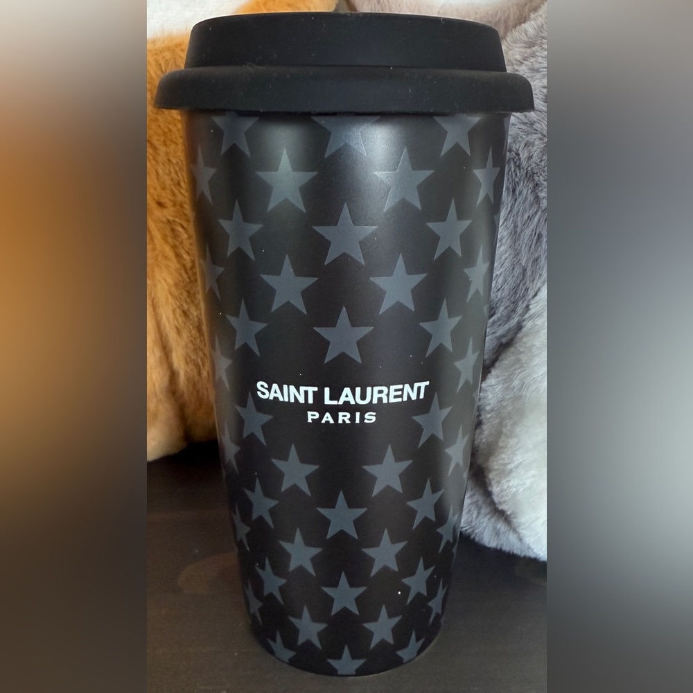 Saint Laurent Black Ceramic Stars Coffee Mug